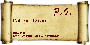 Patzer Izrael névjegykártya